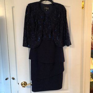 Formal Navy Petite Dress Size 6 (Tank style sleeves with Jacket)